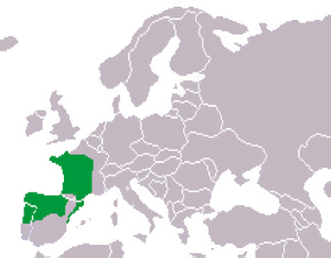 © Carte de distribution de Triturus marmoratus, tiré de Nöllert/Nöllert : Die Amphibien Europas - ©© Wikipedia